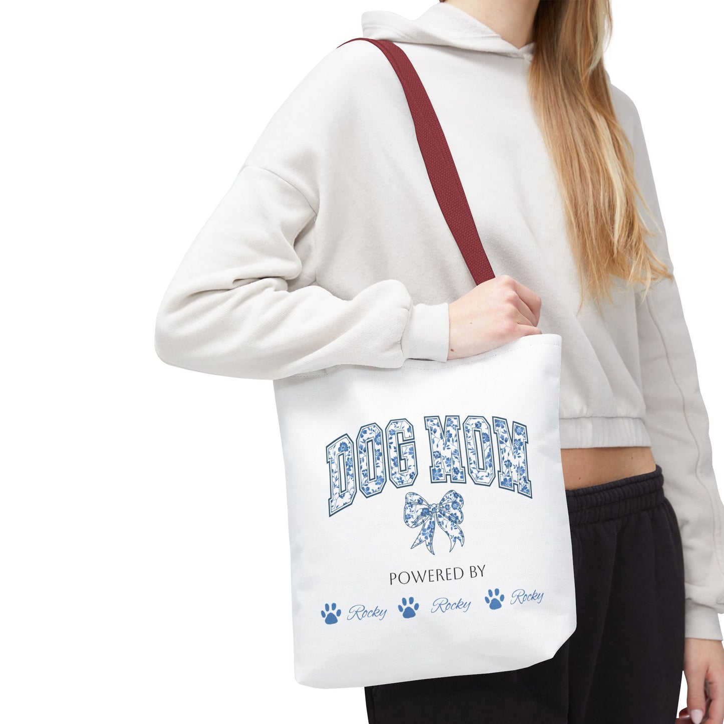 Personalised Dog Mom Powered by Dogs Tote Bag (Max 6 Dog Names) - furevermama