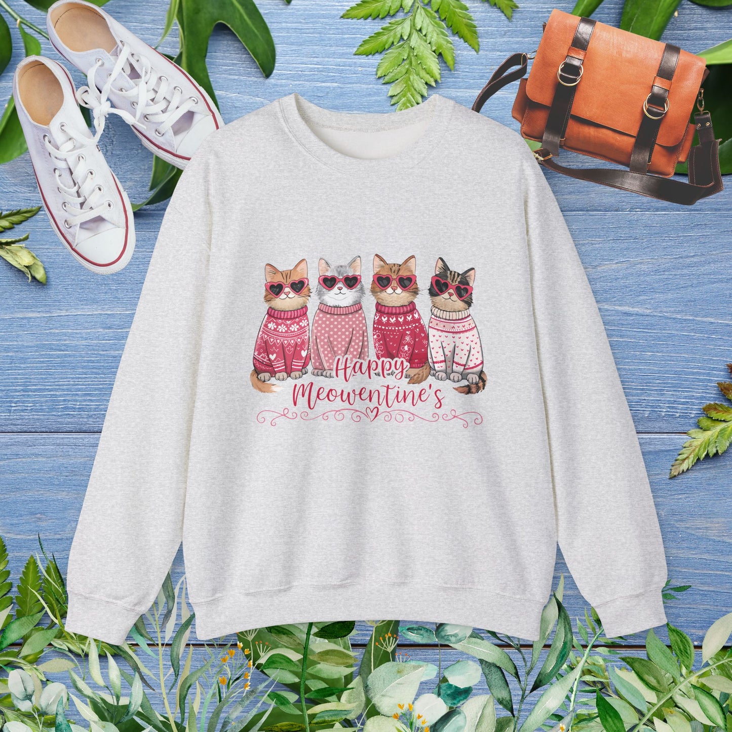 Happy Meowentine's Crewneck Sweatshirt - furevermama
