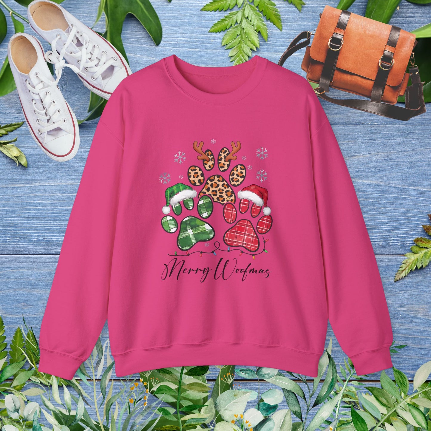 Merry Woofmas Pawprint Unisex Sweatshirt - furevermama