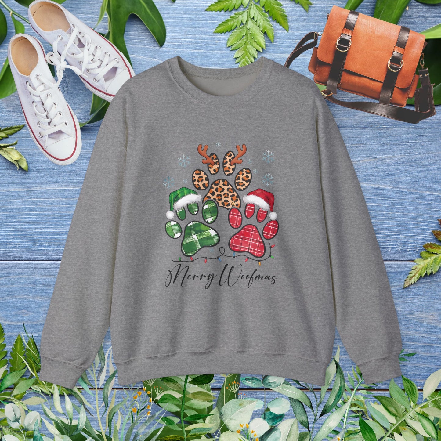 Merry Woofmas Pawprint Unisex Sweatshirt - furevermama