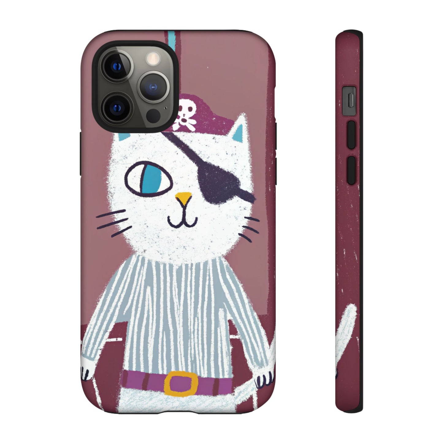 Phone Cases - Hand-Drawn Pirate Cat Design for Cat Lovers