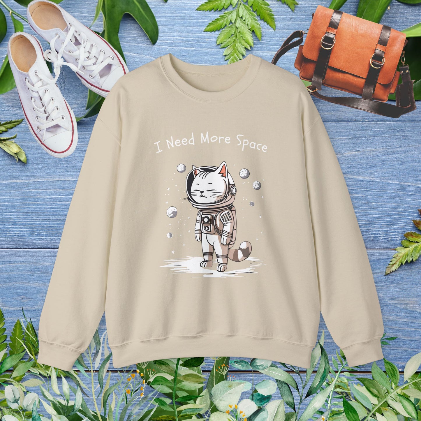Space Cat Unisex Heavy Blend Crewneck Sweatshirt - furevermama