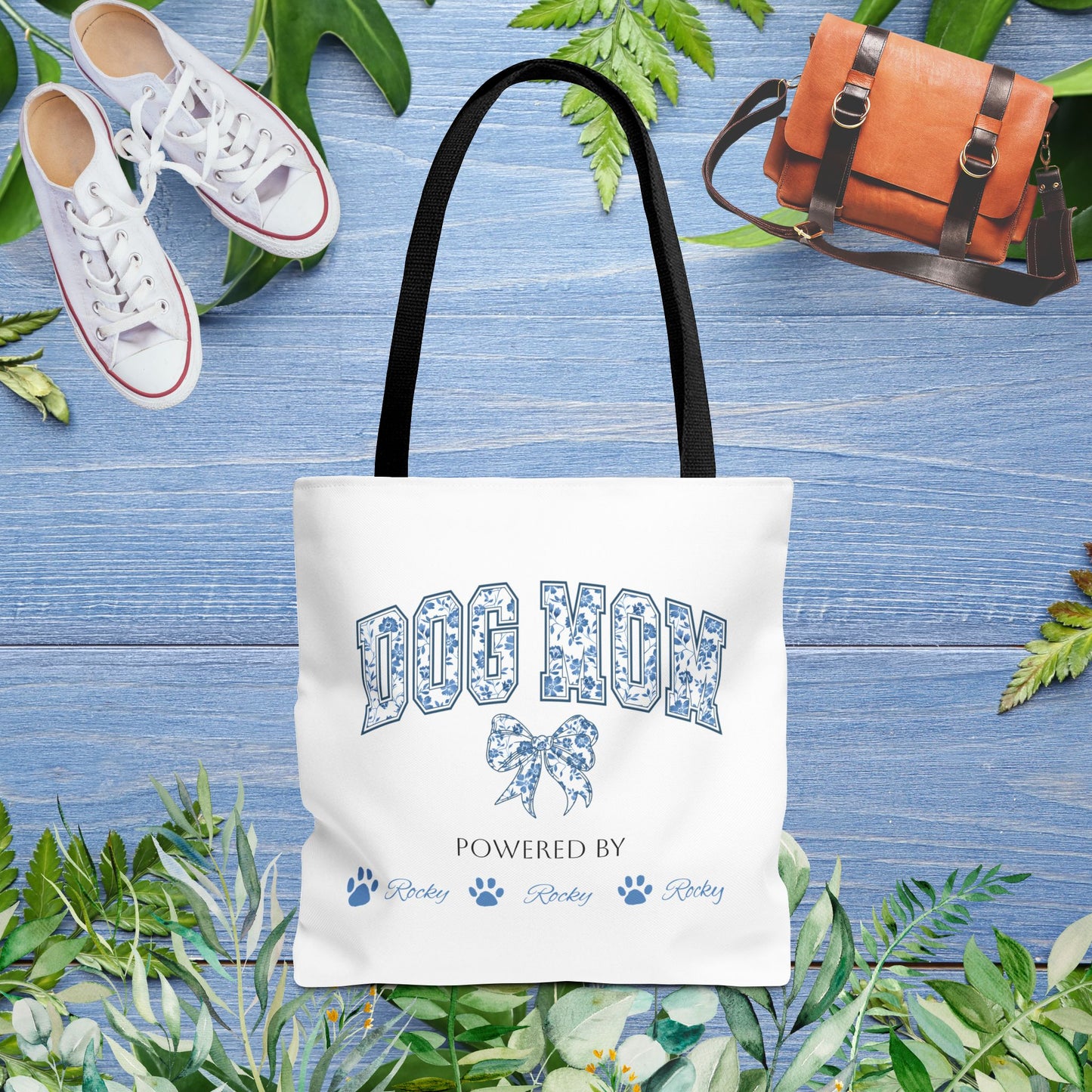 Personalised Dog Mom Powered by Dogs Tote Bag (Max 6 Dog Names) - furevermama