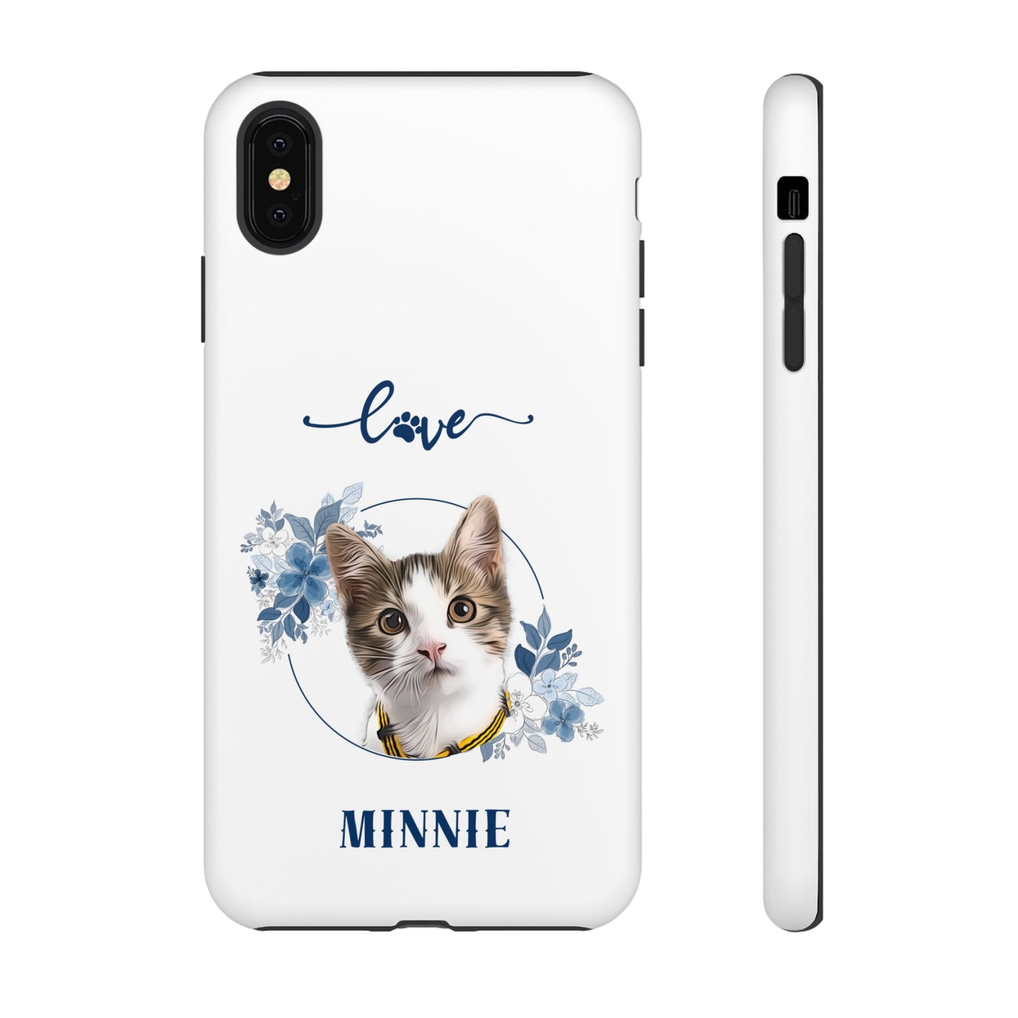 Custom Pet Portrait In Flower Circle Phone Case - furevermama