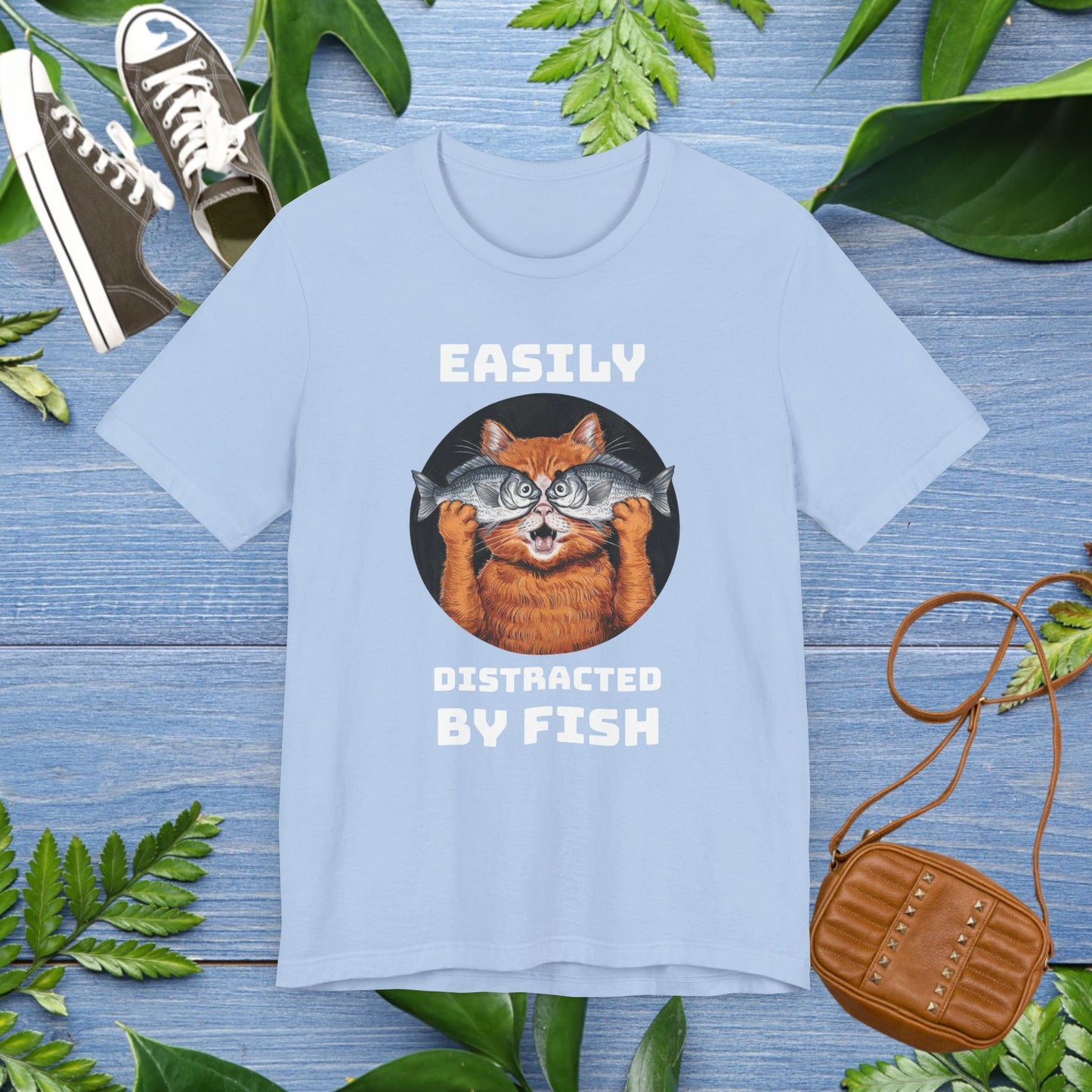 Easily Distracted by Fish, Cat T-Shirt - furevermama