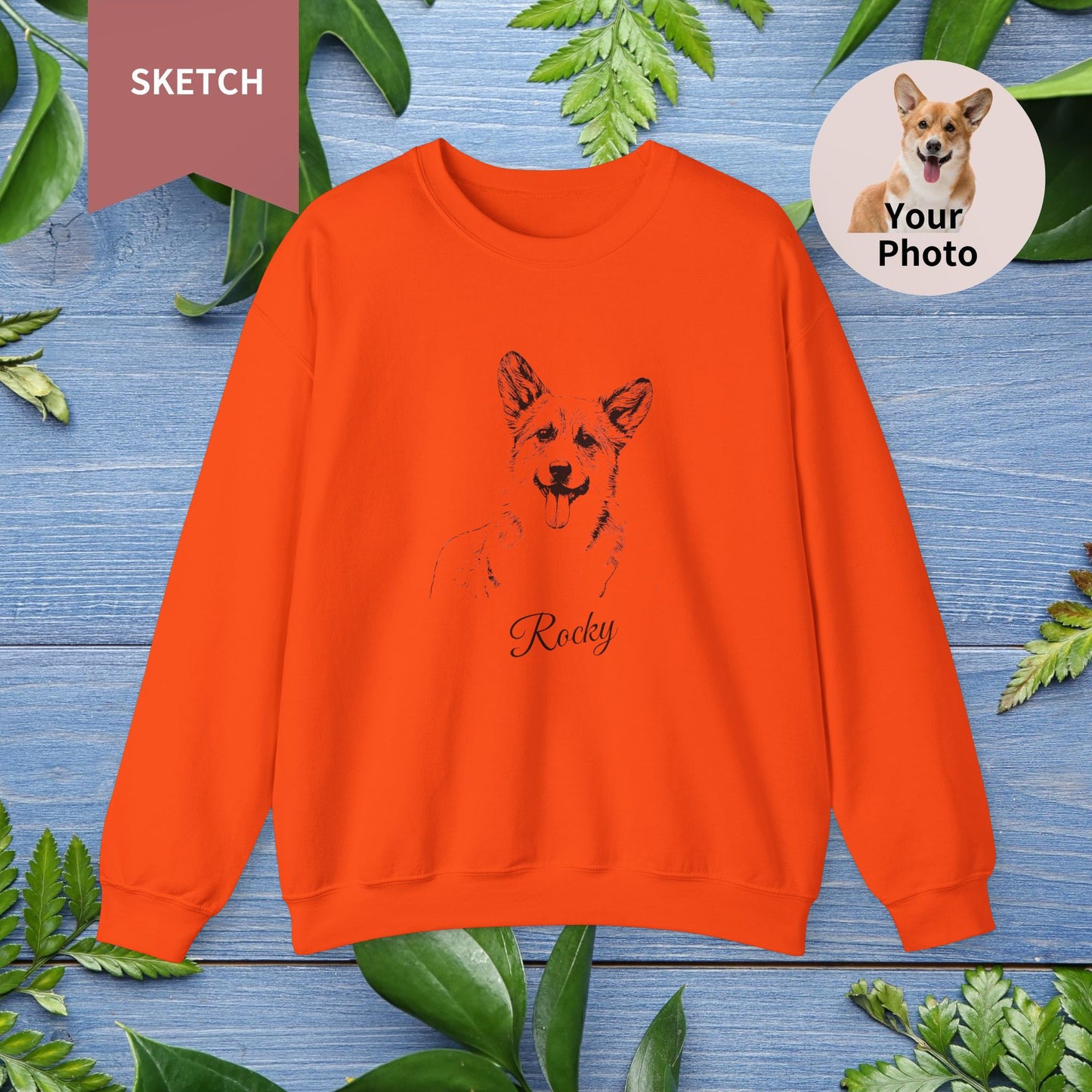 Custom Pet Sketch Crewneck Sweatshirt - furevermama