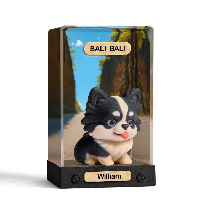 Custom Figure with Decoration Box - Human & Pet Welcome