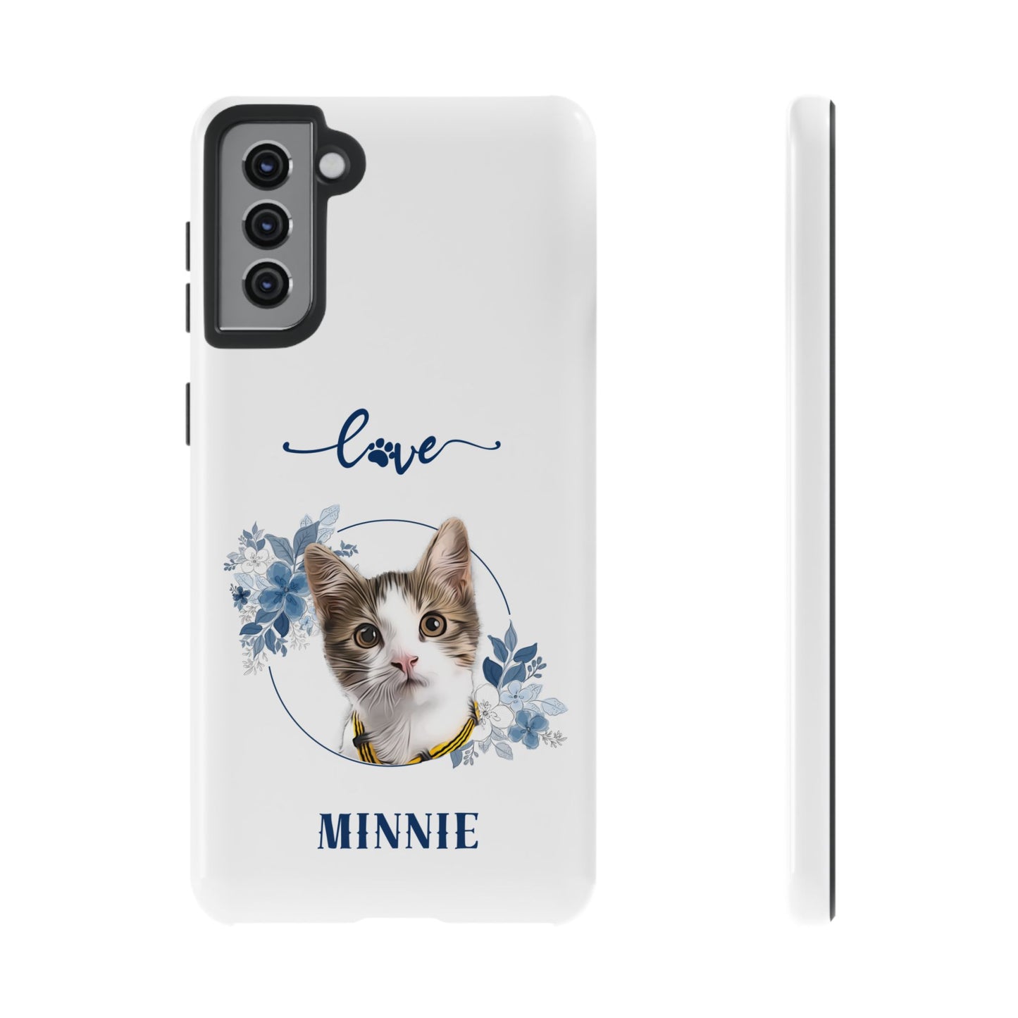 Custom Pet Portrait In Flower Circle Phone Case - furevermama