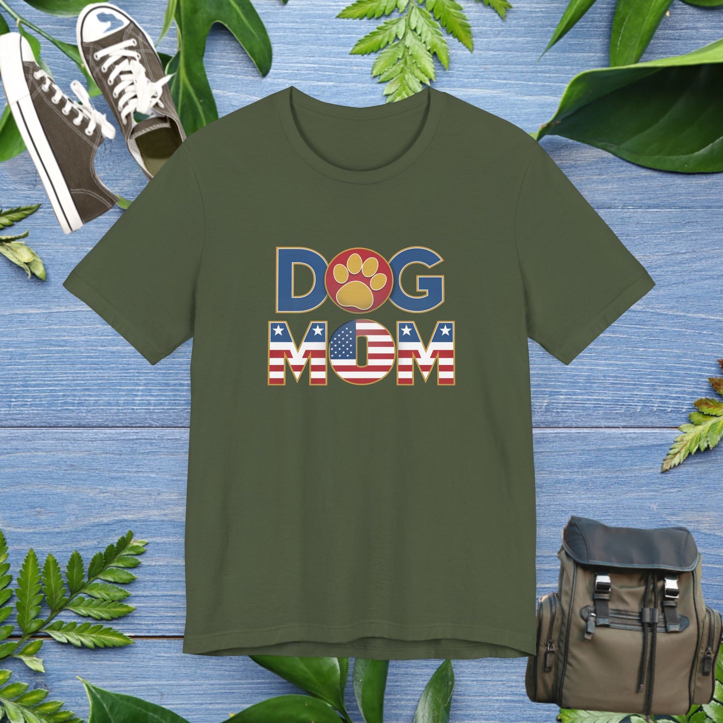 USA Patriotic Dog Mom T-Shirt - furevermama
