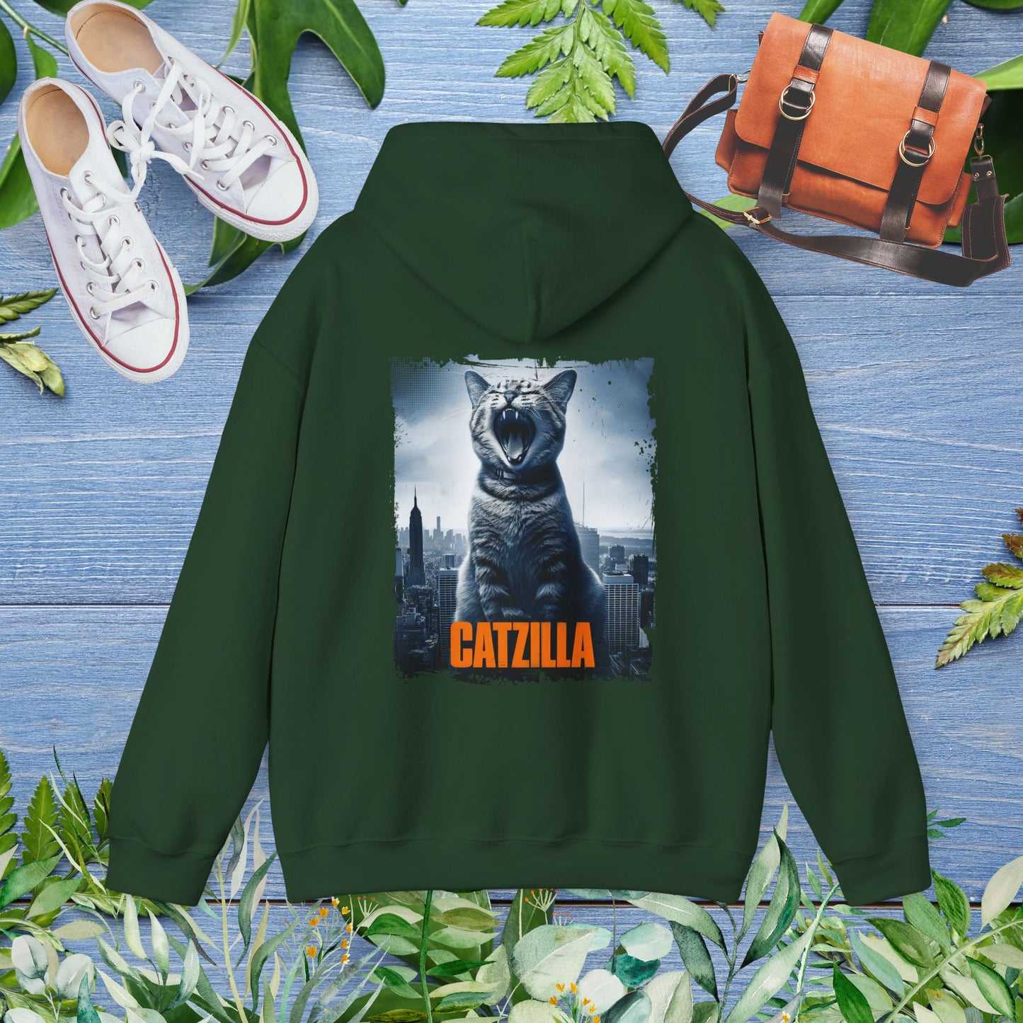Catzilla Unisex Hoodie (Back Print) - furevermama