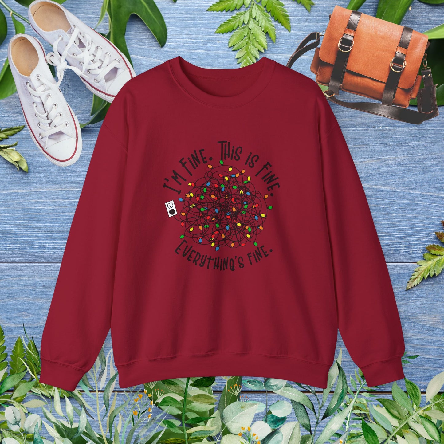 Everything Is Fine Unisex Heavy Blend™ Crewneck Sweatshirt - furevermama