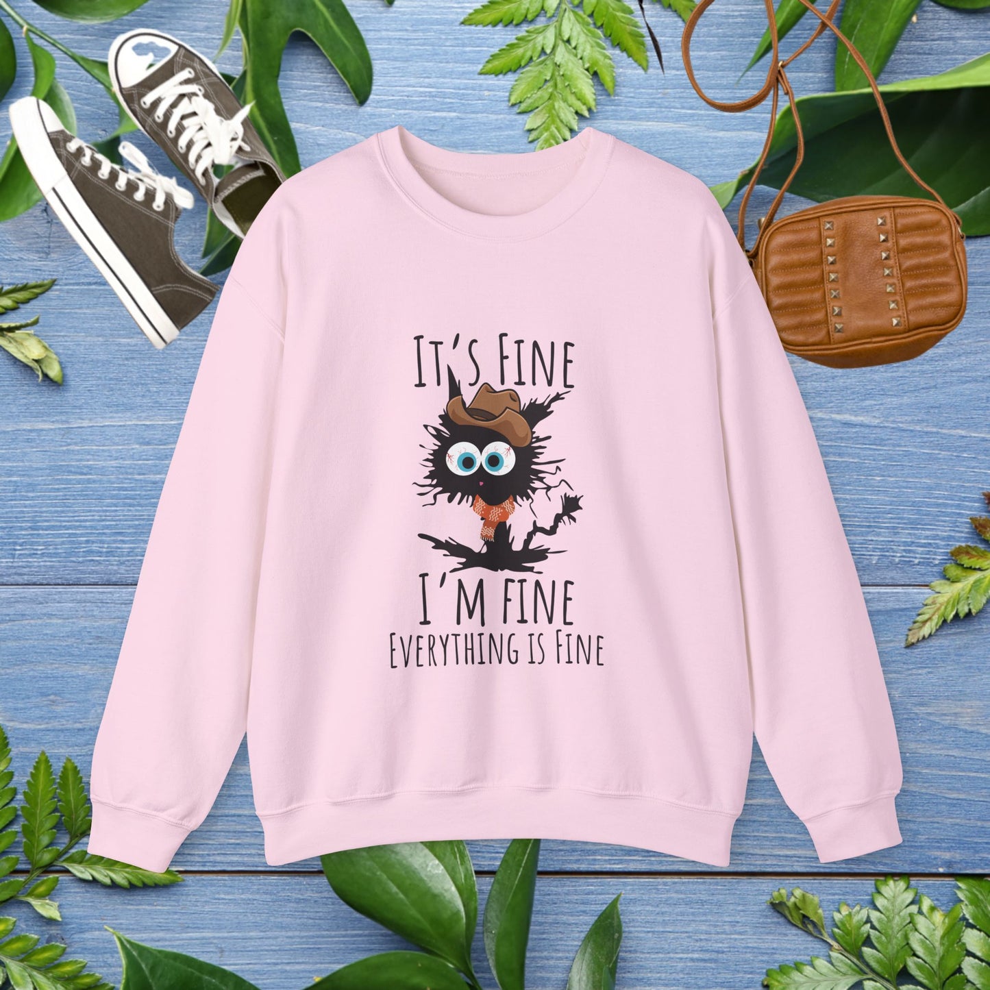 Everything Is Fine Meowdy Sweatshirt - furevermama
