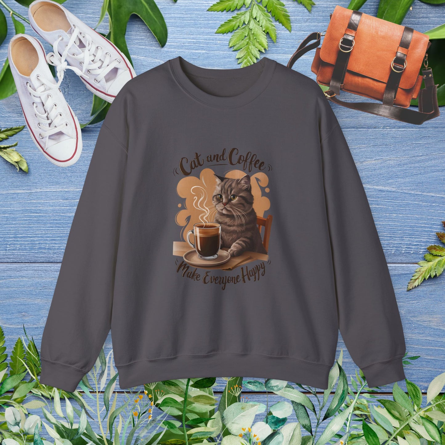 Cat and Coffee Sweatshirt - furevermama