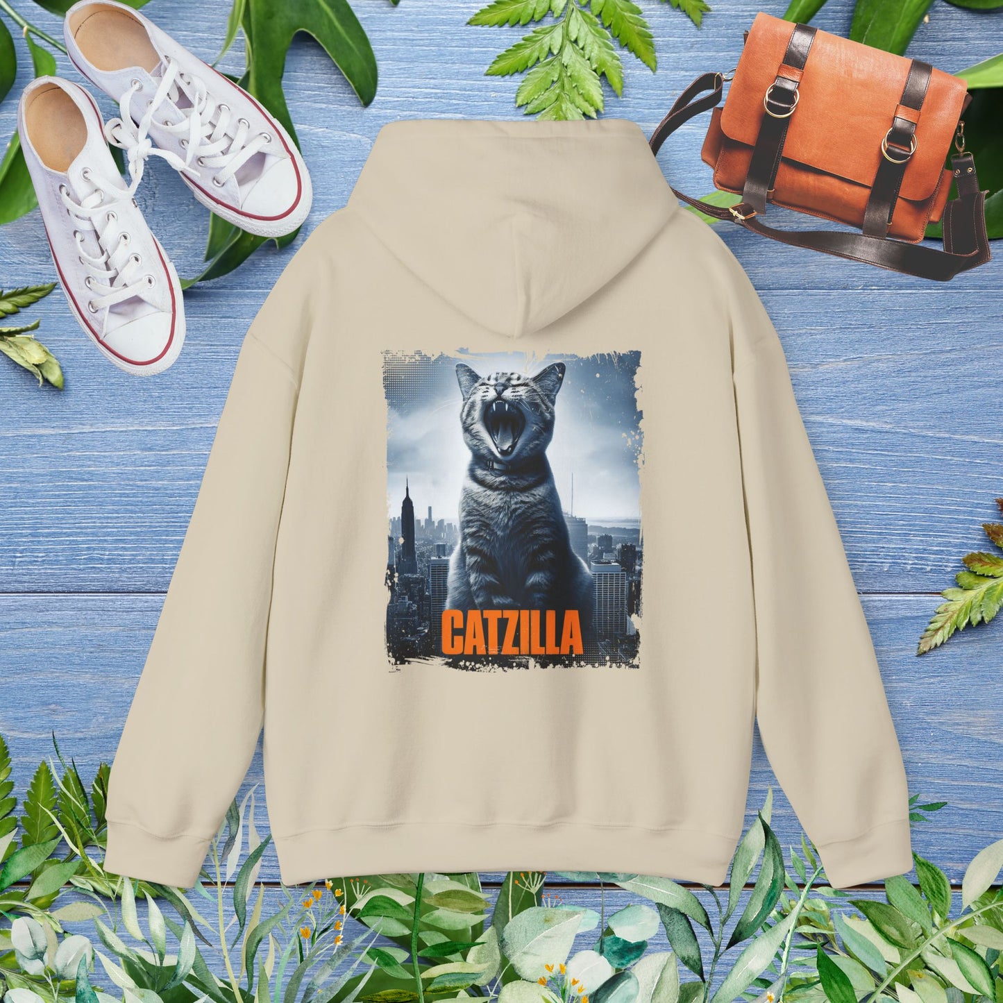 Catzilla Unisex Hoodie (Back Print) - furevermama