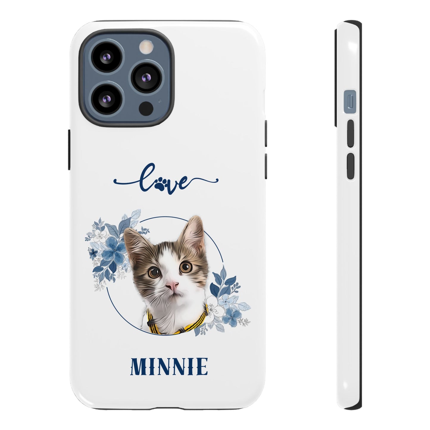 Custom Pet Portrait In Flower Circle Phone Case - furevermama
