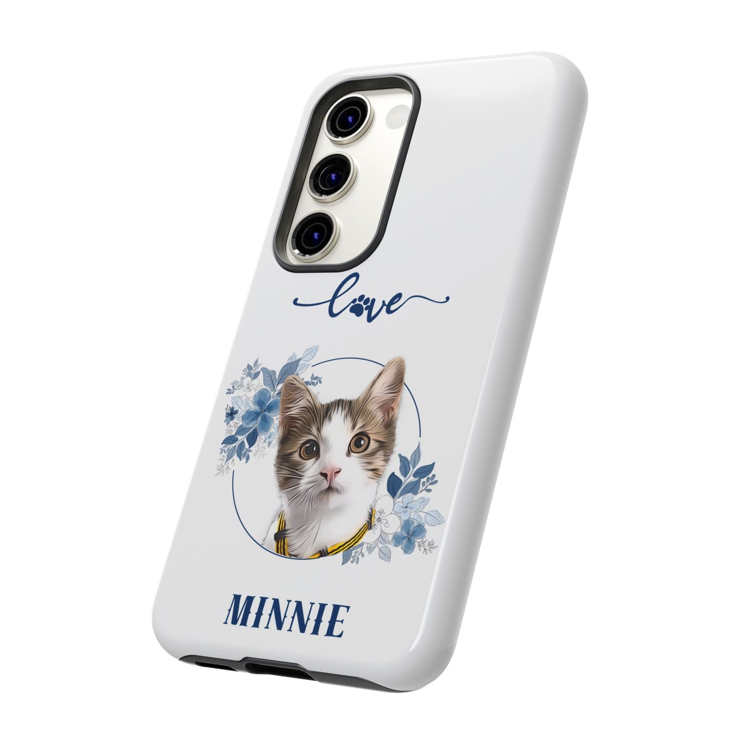 Custom Pet Portrait In Flower Circle Phone Case - furevermama