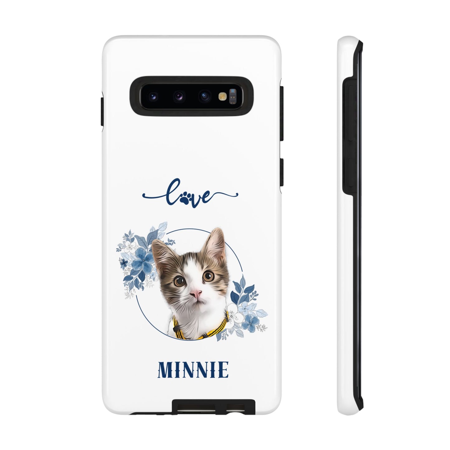Custom Pet Portrait In Flower Circle Phone Case - furevermama