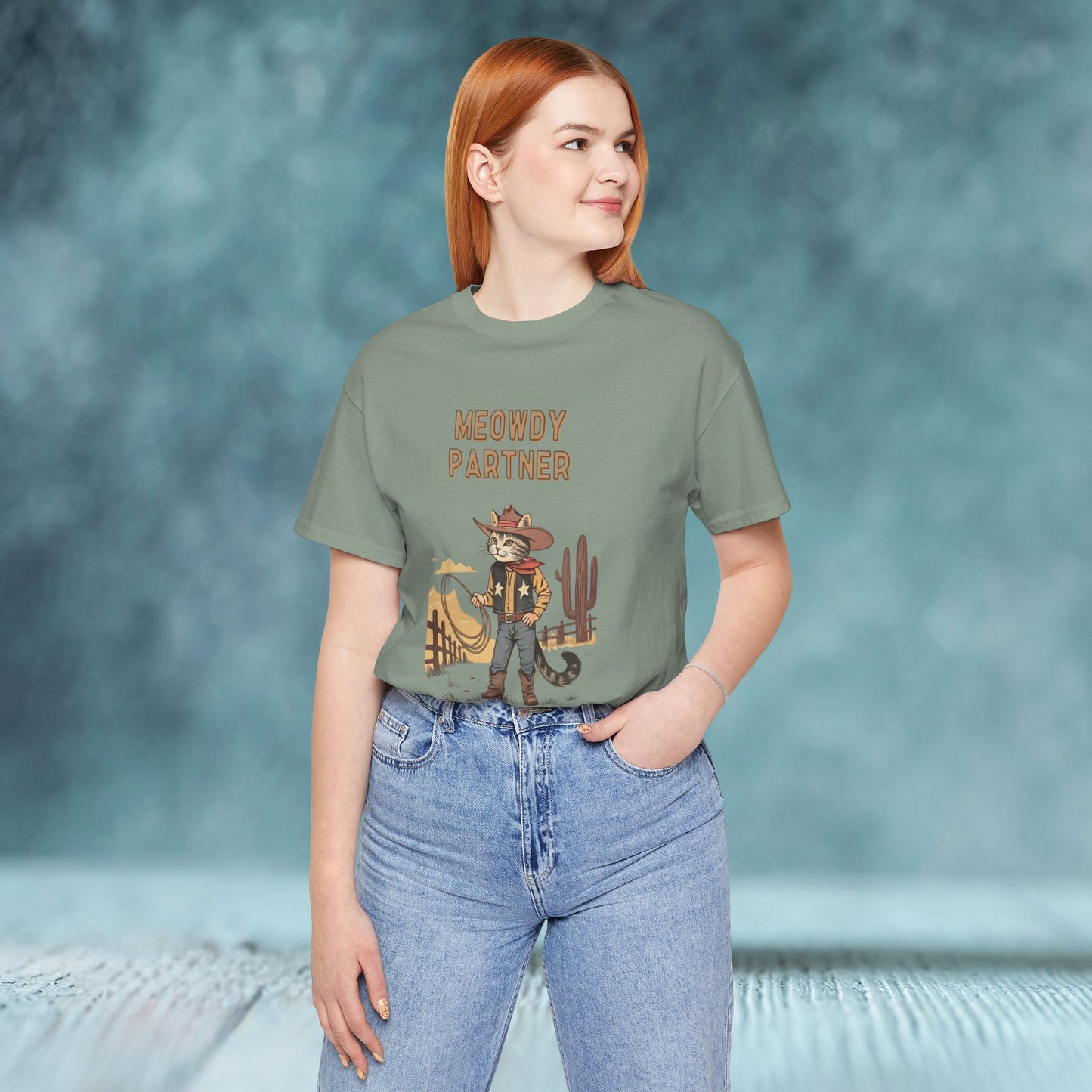 The Meowdy Partner - Cowboy Cat Image T-Shirt - furevermama