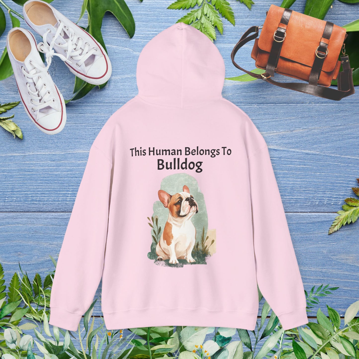 This Human Belongs to Bulldog Unisex Hoodie - furevermama