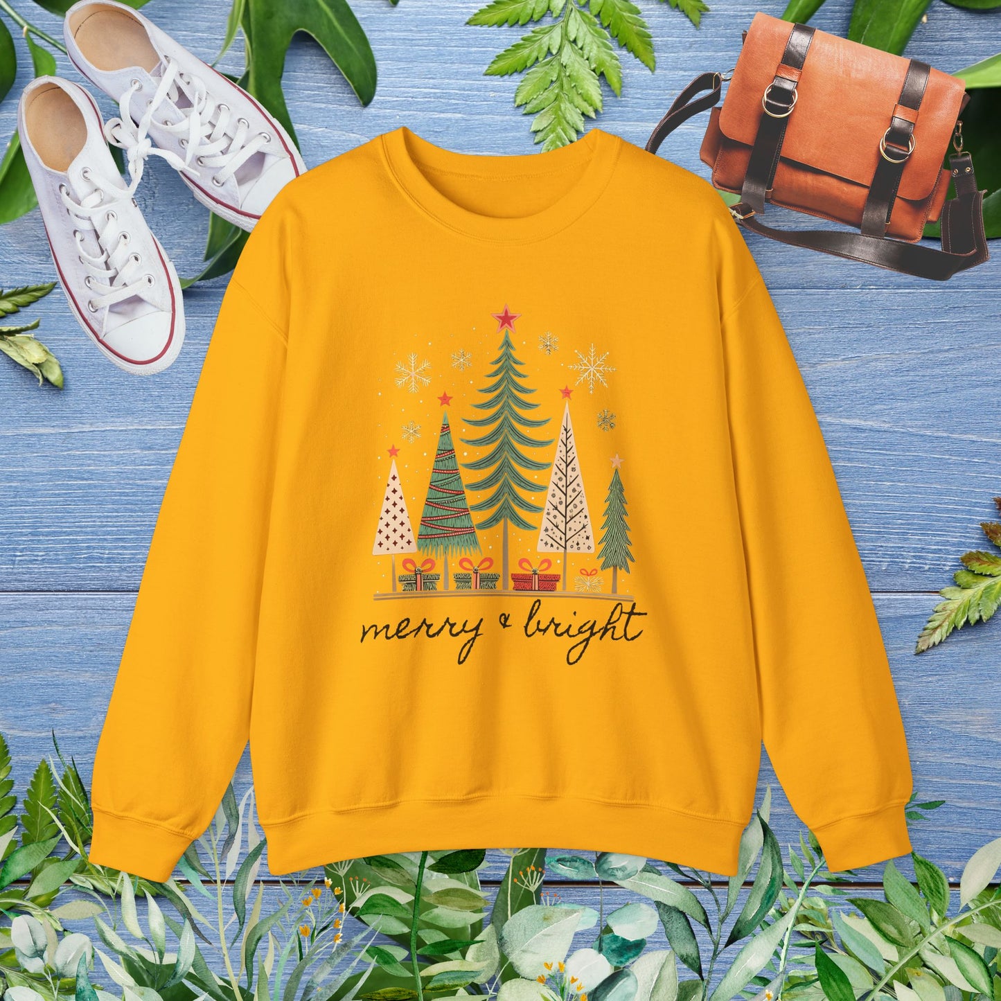 Vintage Christmas Trees Unisex Crewneck Sweatshirt - furevermama