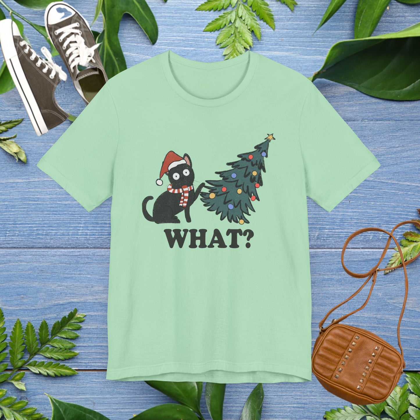 Christmas Tree & Cat Unisex Short Sleeve T-Shirt - furevermama