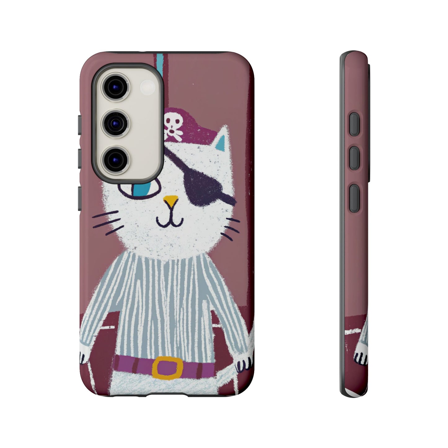 Phone Cases - Hand-Drawn Pirate Cat Design for Cat Lovers
