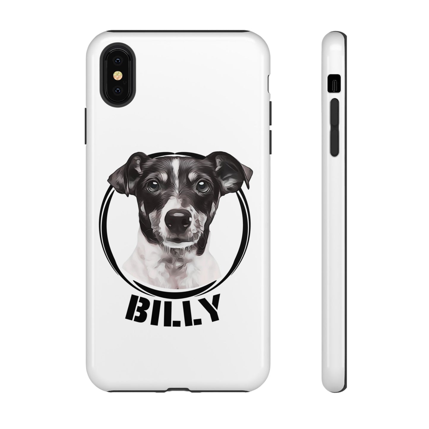 Custom Pet Portrait Phone Case, Black and White - furevermama