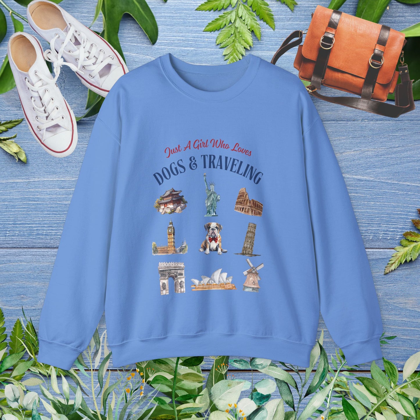 (Custom) Just A Girl Who Loves Dogs and Traveling Sweatshirt - furevermama