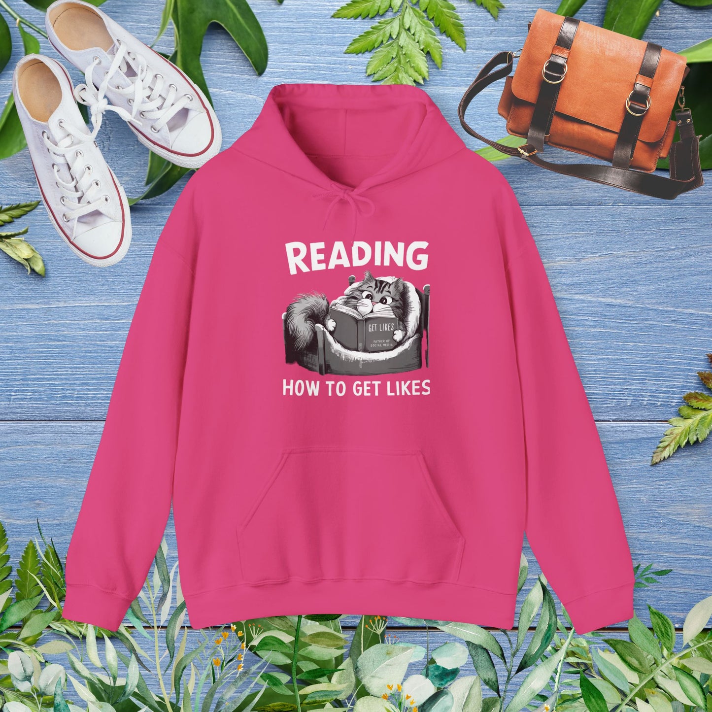 Cat Reading : How to Get Likes Hoodie - furevermama