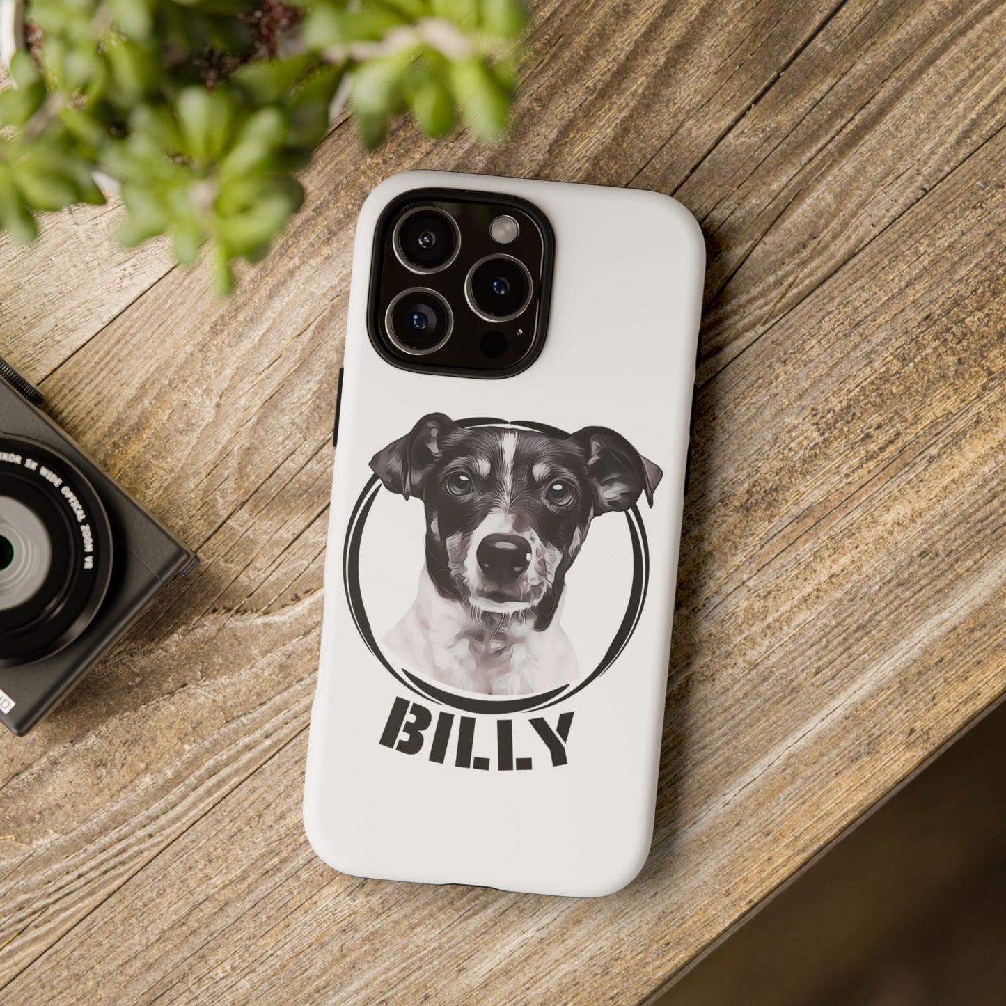 Custom Pet Portrait Phone Case, Black and White - furevermama