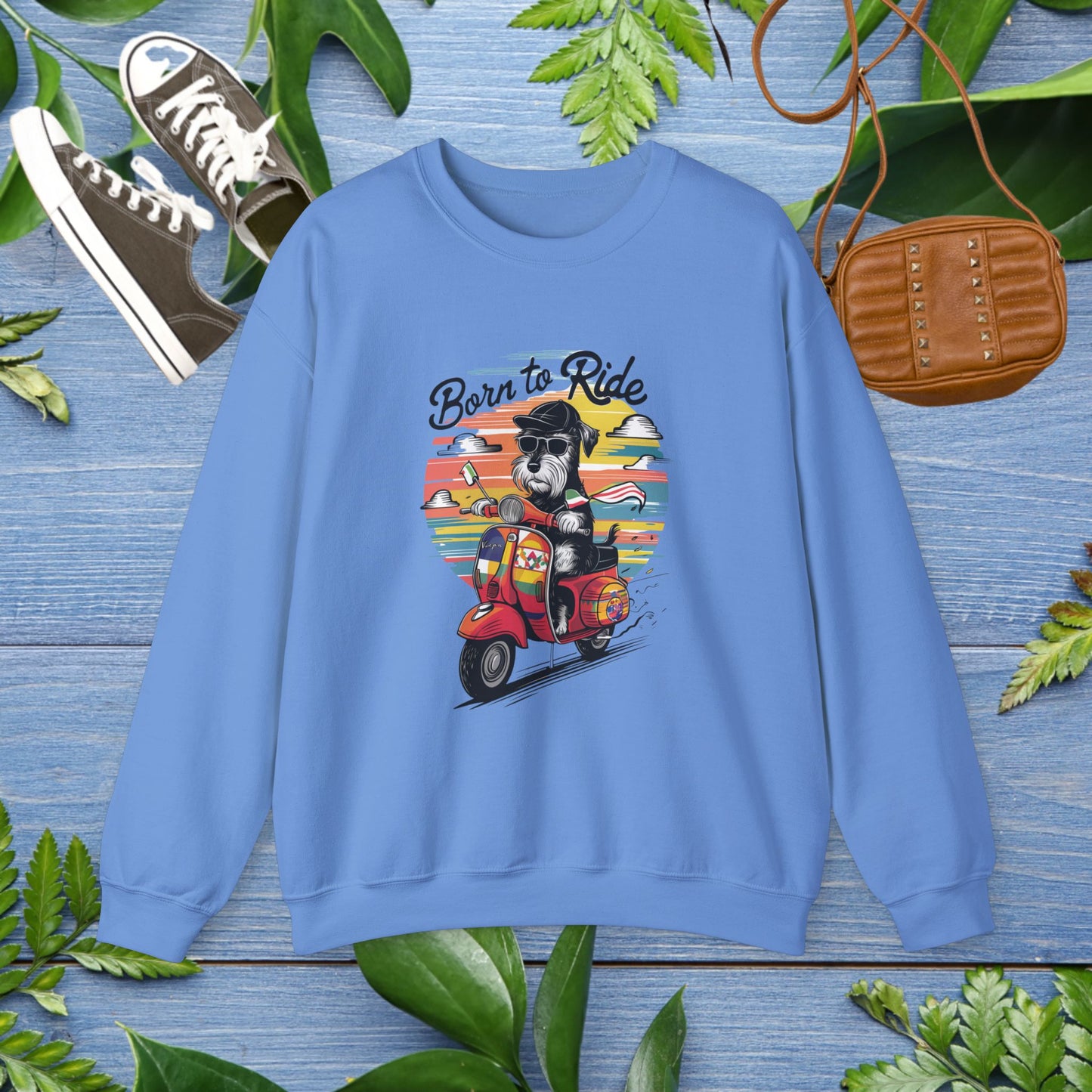 Sweatshirt Dog Born to Ride Unisex Heavy Blend Crewneck - furevermama