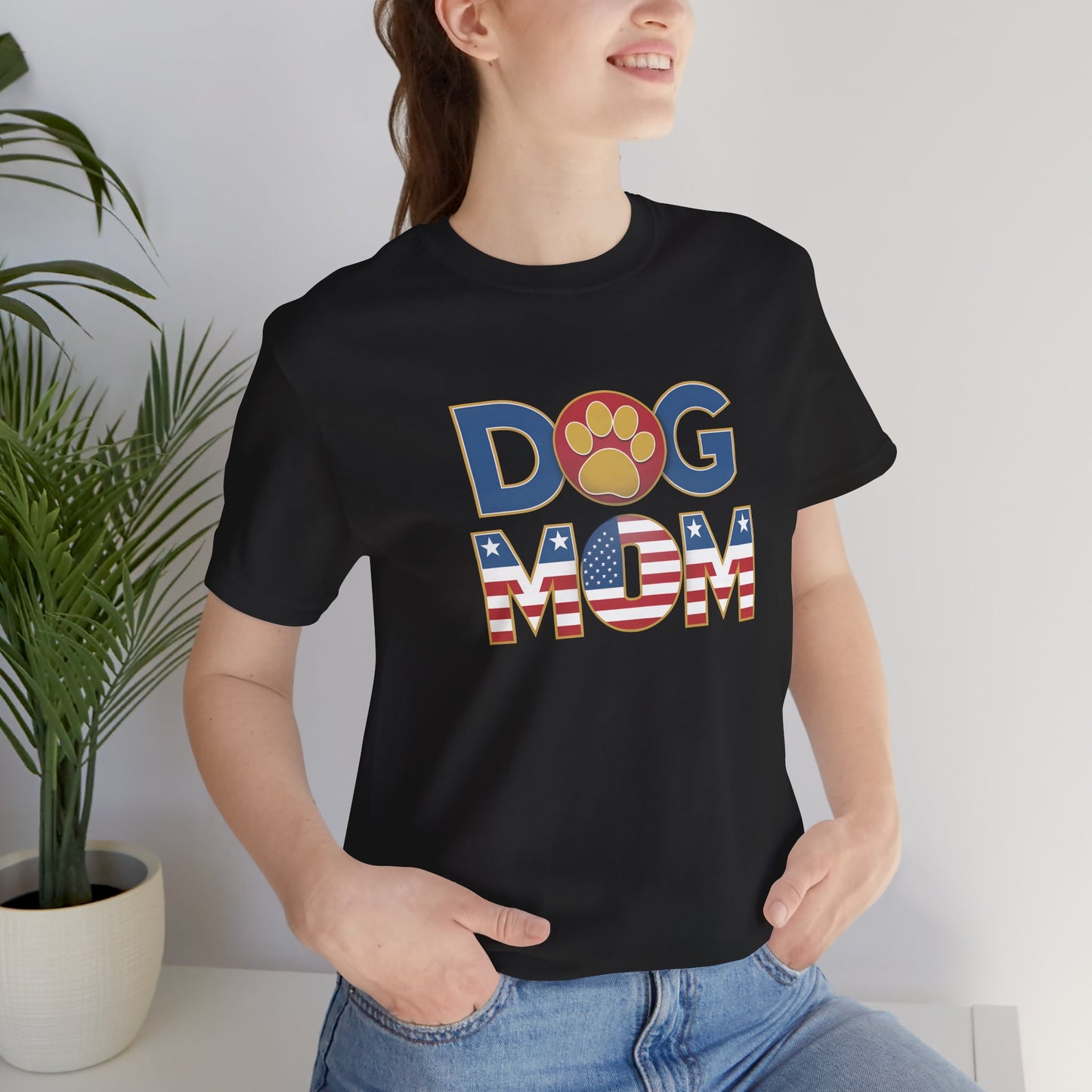 USA Patriotic Dog Mom T-Shirt - furevermama