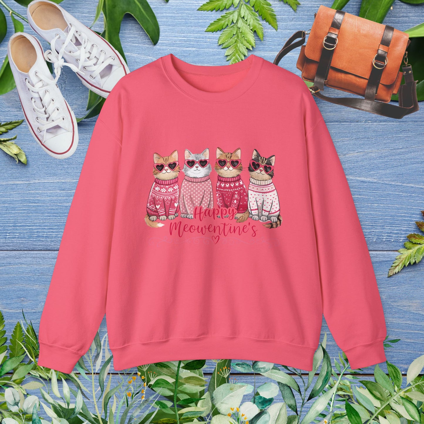 Happy Meowentine's Crewneck Sweatshirt - furevermama