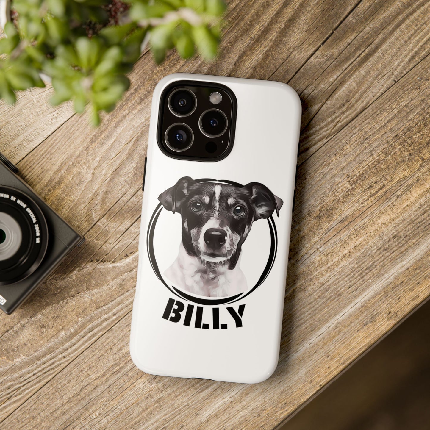 Custom Pet Portrait Phone Case, Black and White - furevermama