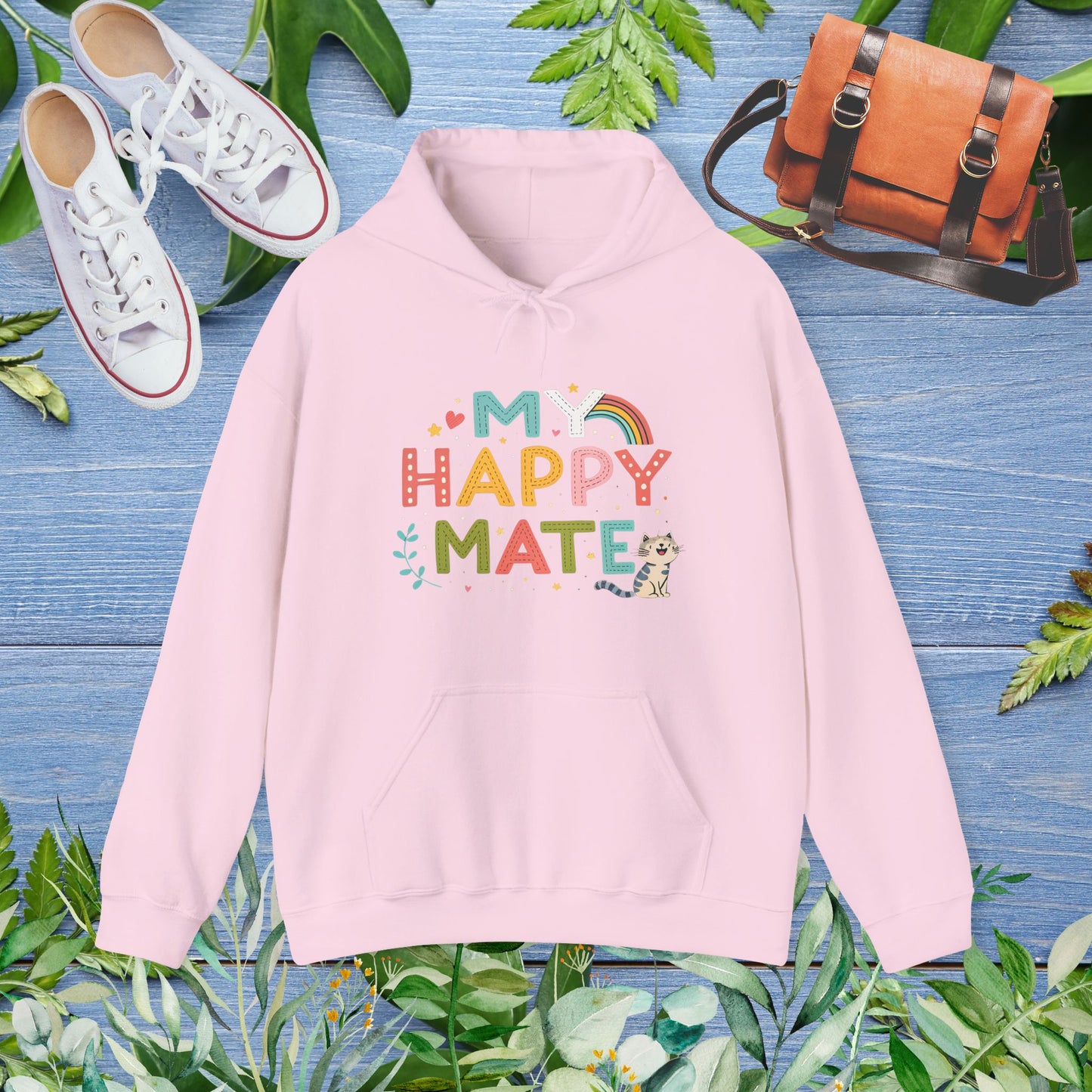 My Happy Mate Cat Graphic Hoodie - furevermama