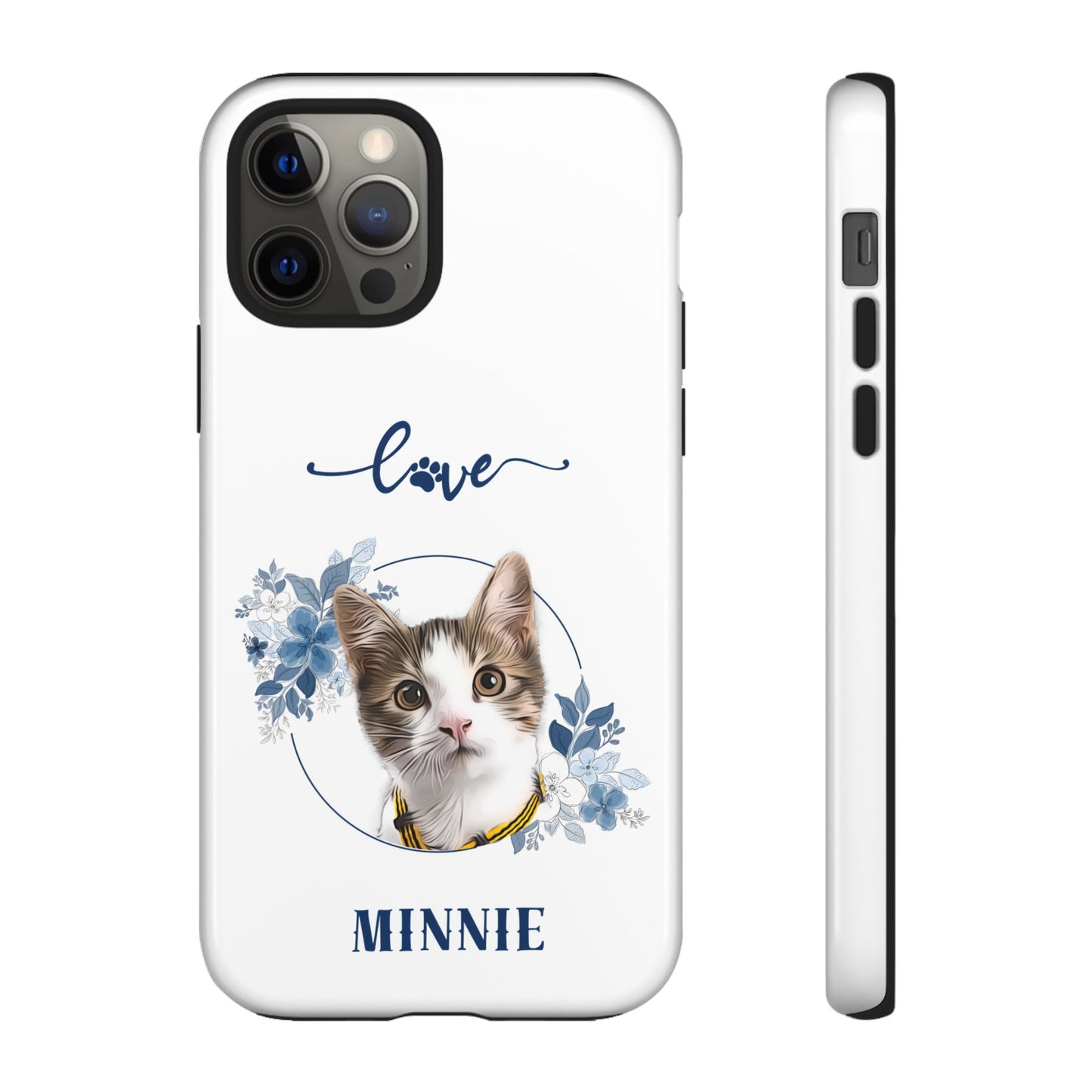 Custom Pet Portrait In Flower Circle Phone Case - furevermama