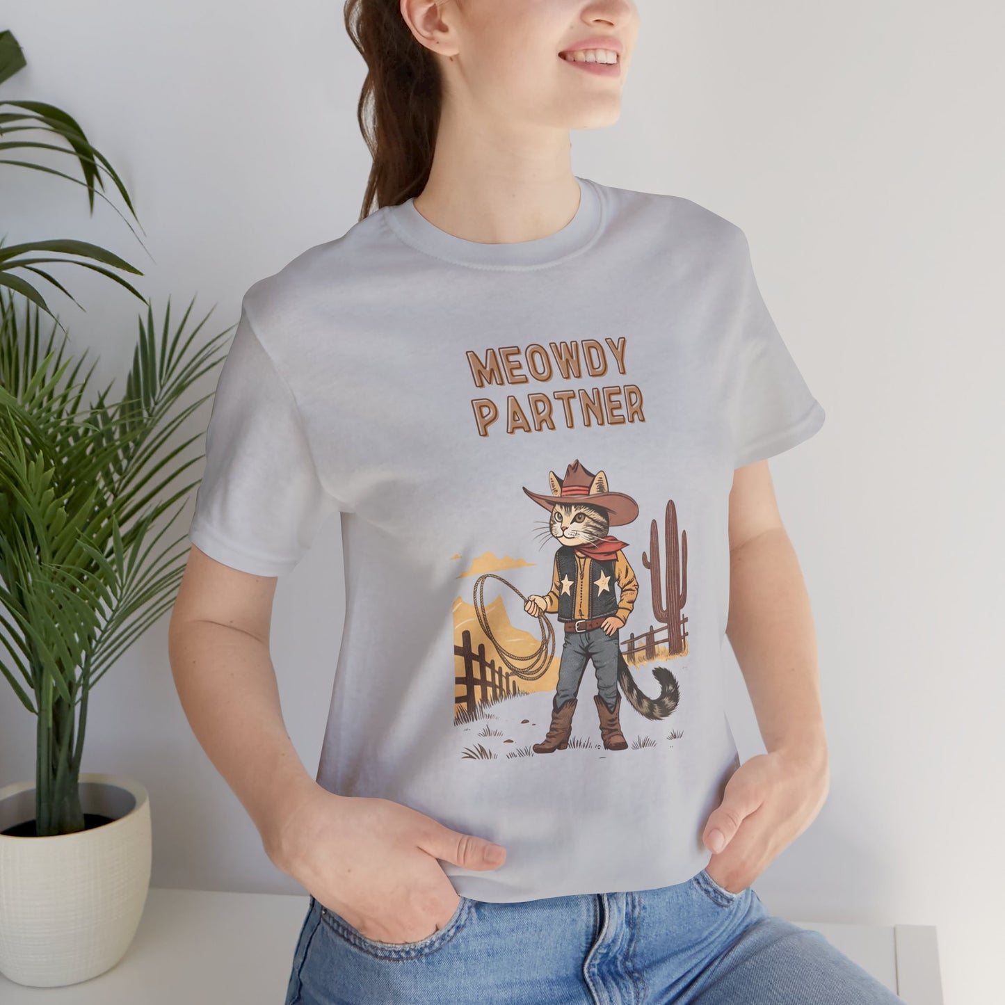 The Meowdy Partner - Cowboy Cat Image T-Shirt - furevermama