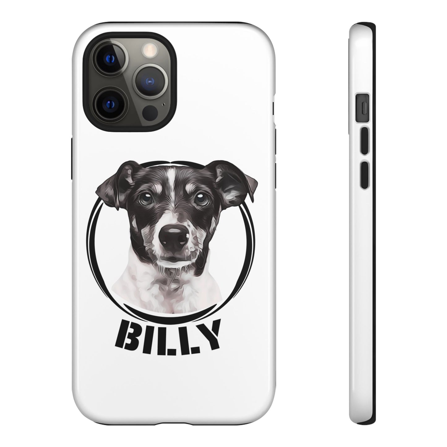 Custom Pet Portrait Phone Case, Black and White - furevermama