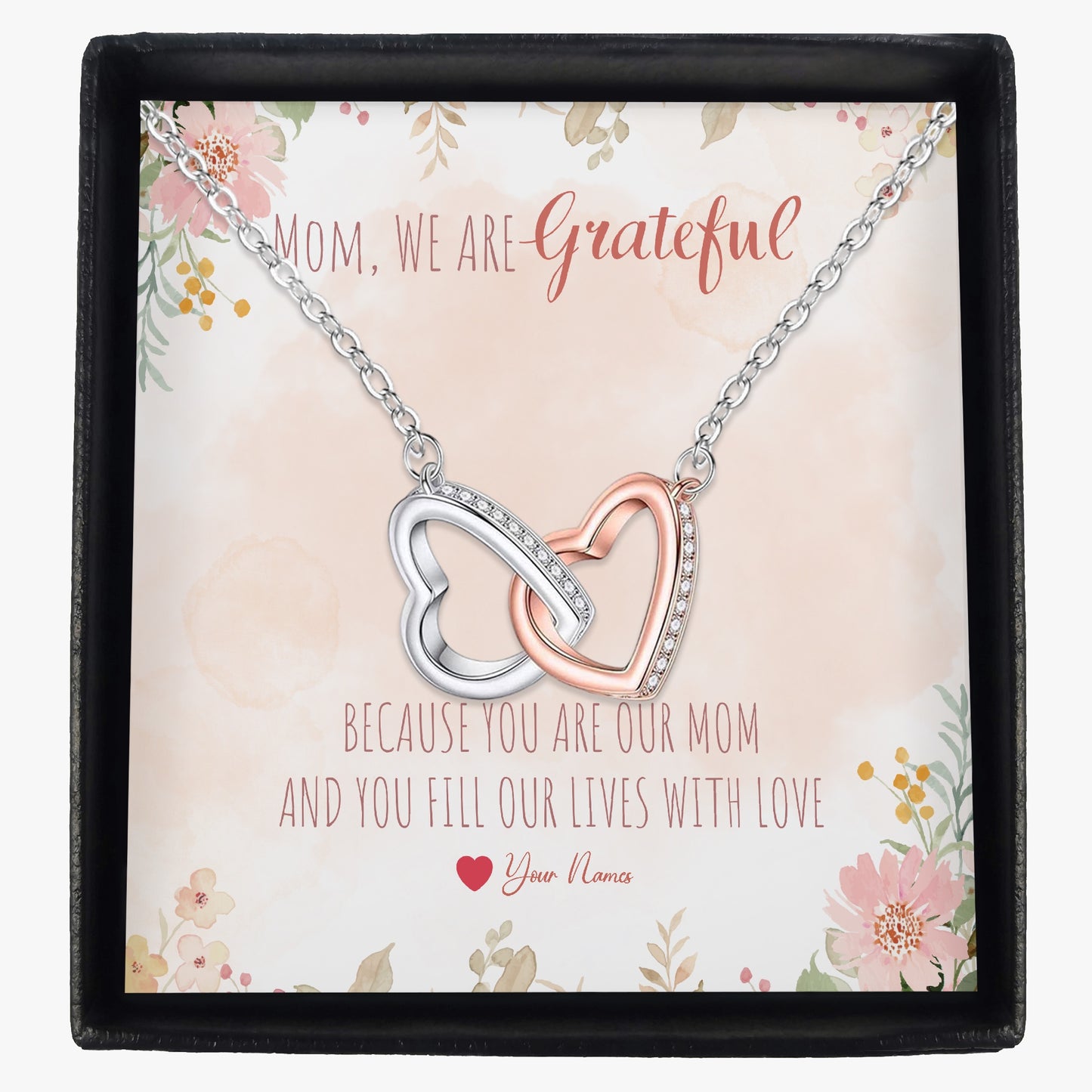 Connected Hearts Necklace With Mother's Gift Card - furevermama