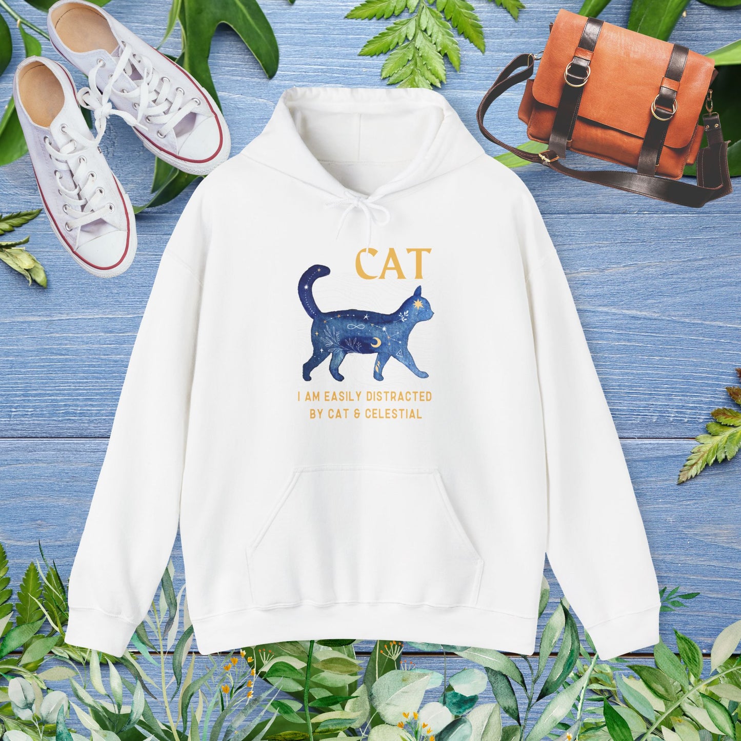 Cat and Celestial Unisex Hoodie - furevermama