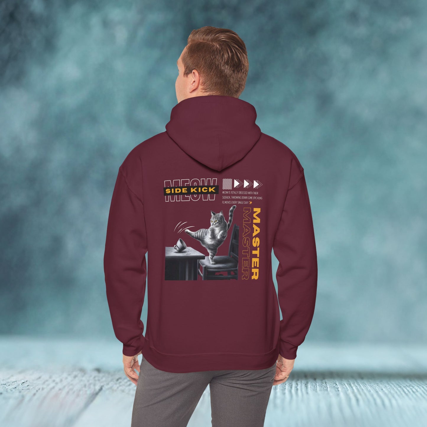 Meow Side Kick Unisex Hoodie (Double-Sided) - furevermama
