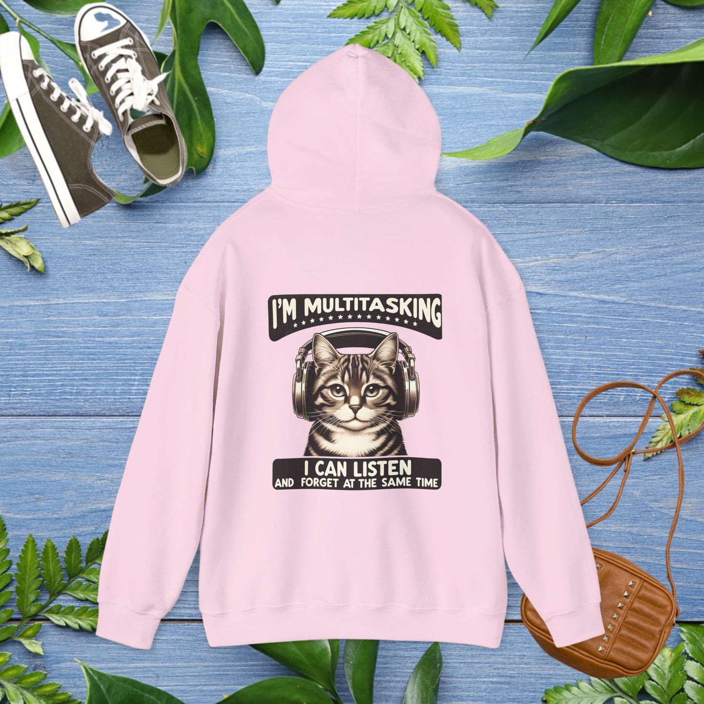 Multitasking Cat Unisex Hoodie (Back Printing) - furevermama