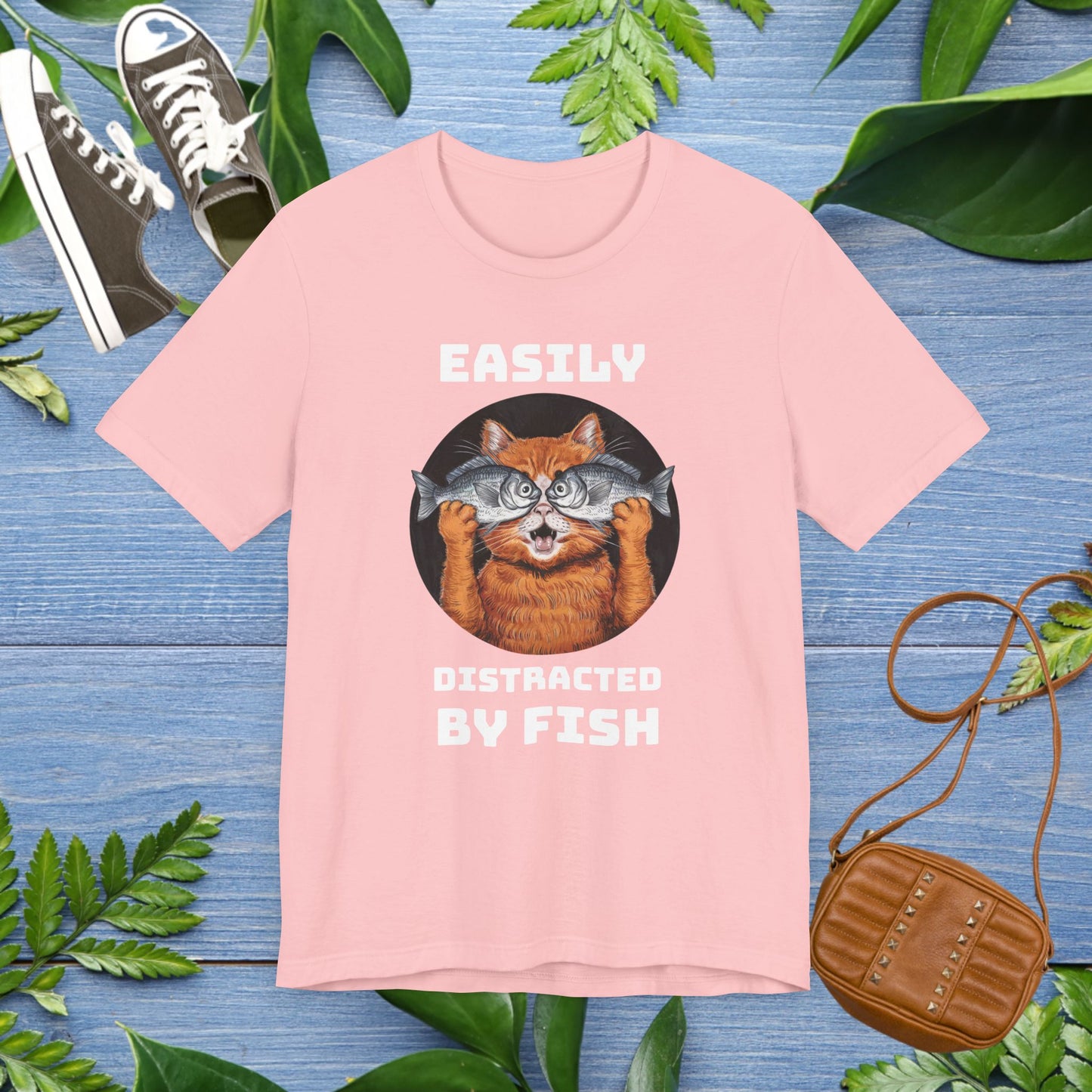 Easily Distracted by Fish, Cat T-Shirt - furevermama
