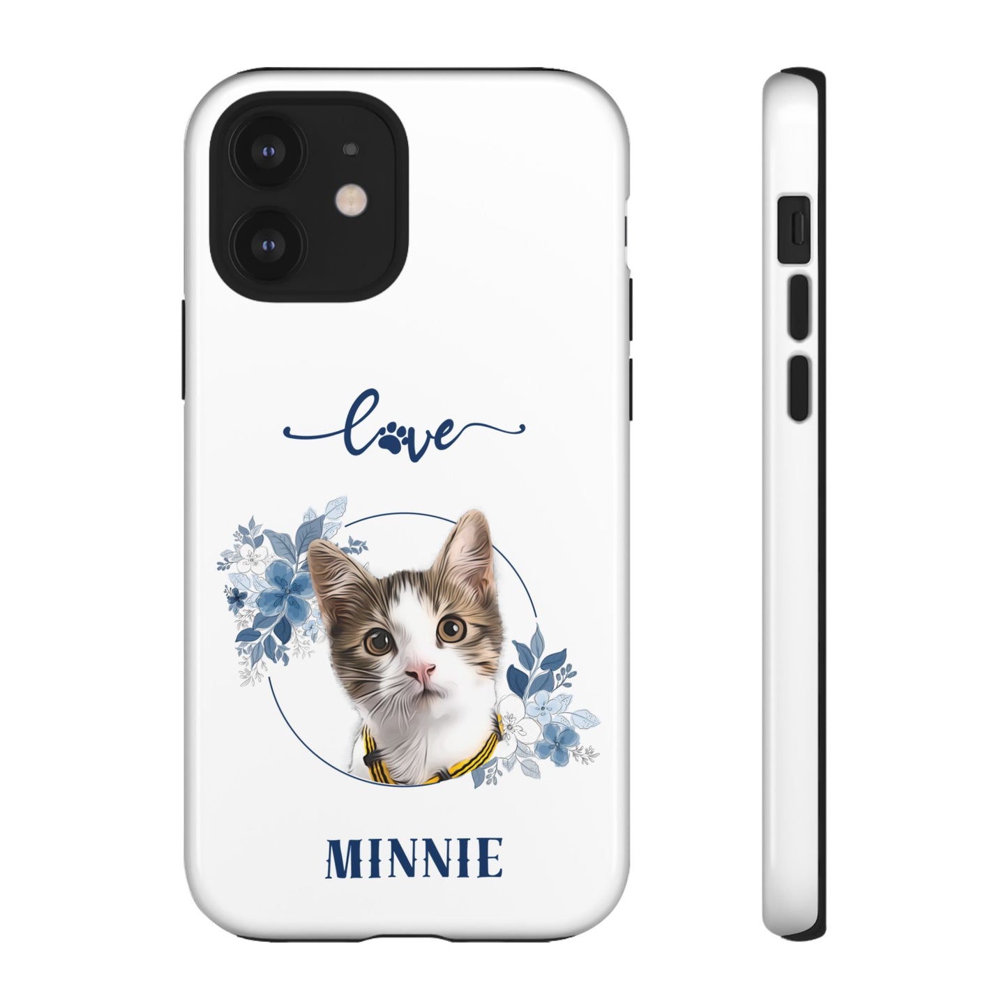 Custom Pet Portrait In Flower Circle Phone Case - furevermama
