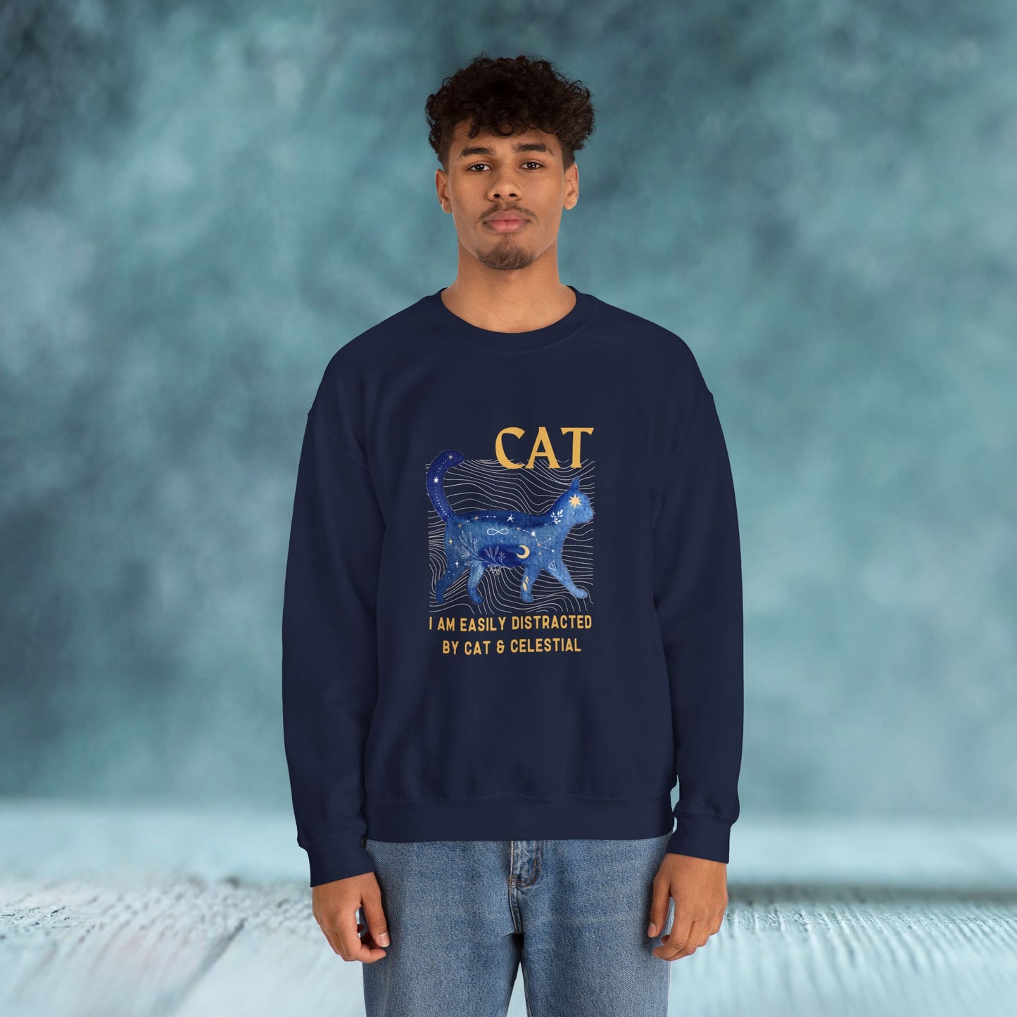 Cat and Celestial Crewneck Sweatshirt - furevermama