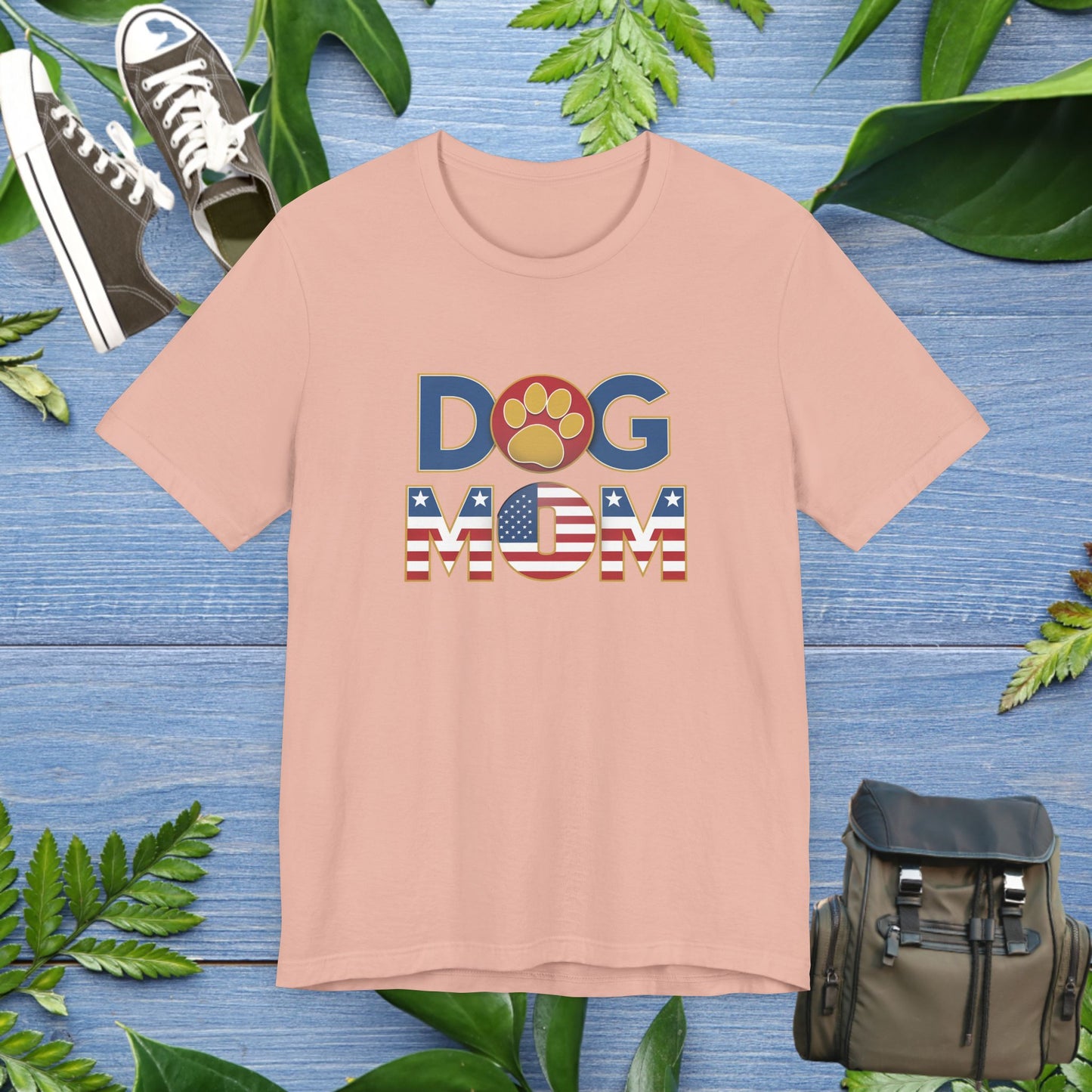 USA Patriotic Dog Mom T-Shirt - furevermama