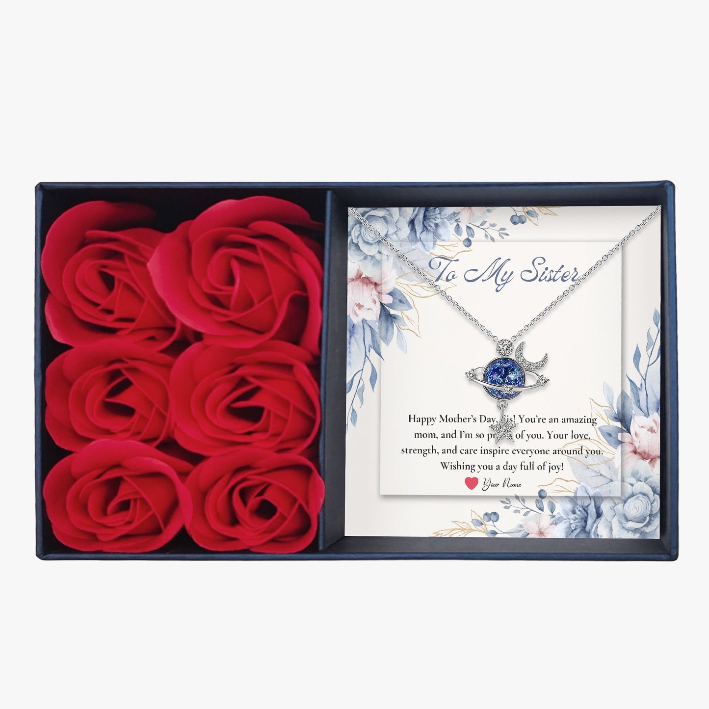 Moon and Star Necklace with Gift Box - For Sister - furevermama