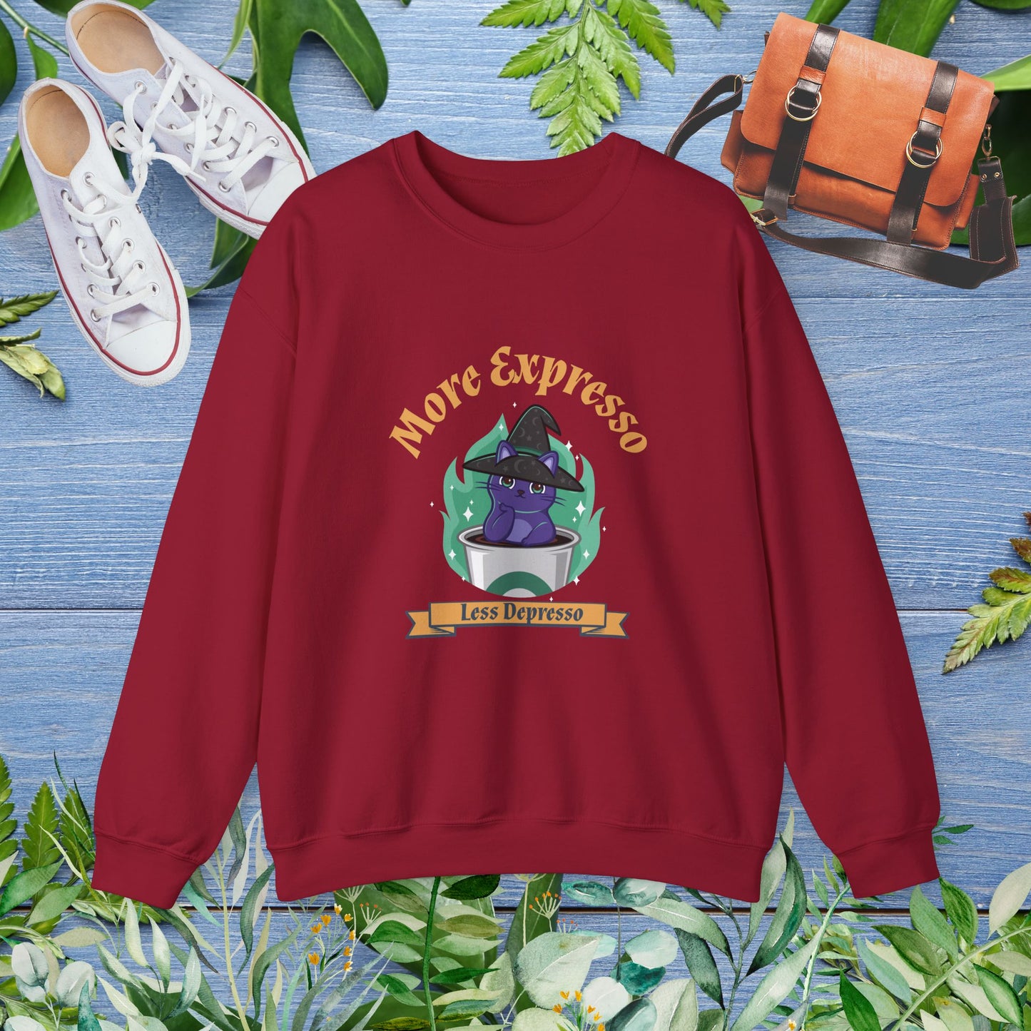 More Expresso Cat Crewneck Sweatshirt - furevermama