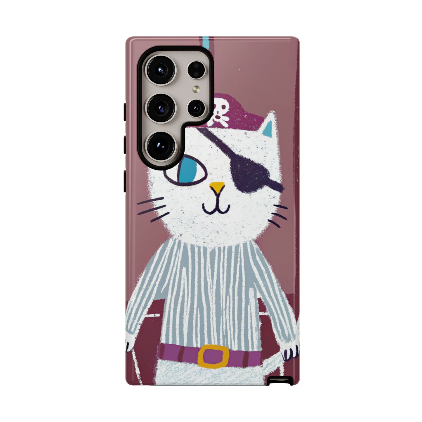 Phone Cases - Hand-Drawn Pirate Cat Design for Cat Lovers