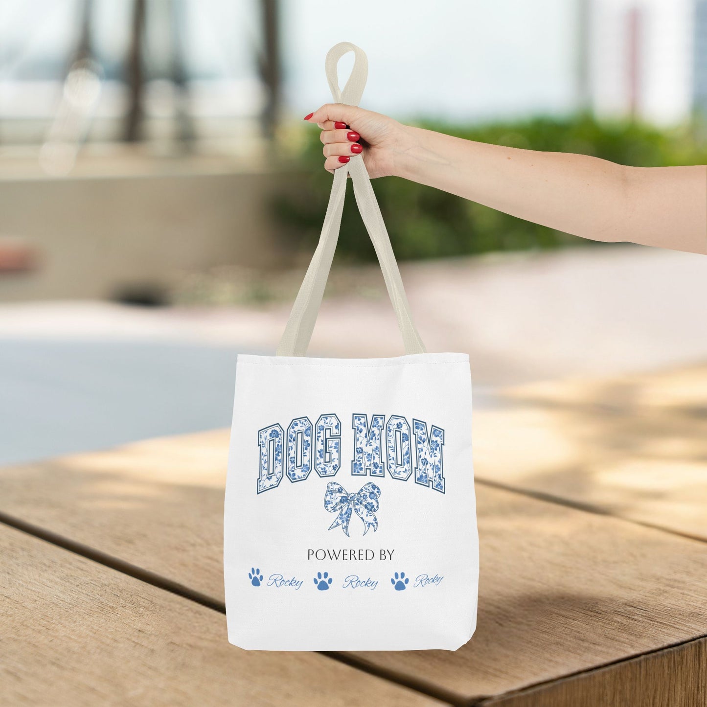 Personalised Dog Mom Powered by Dogs Tote Bag (Max 6 Dog Names) - furevermama